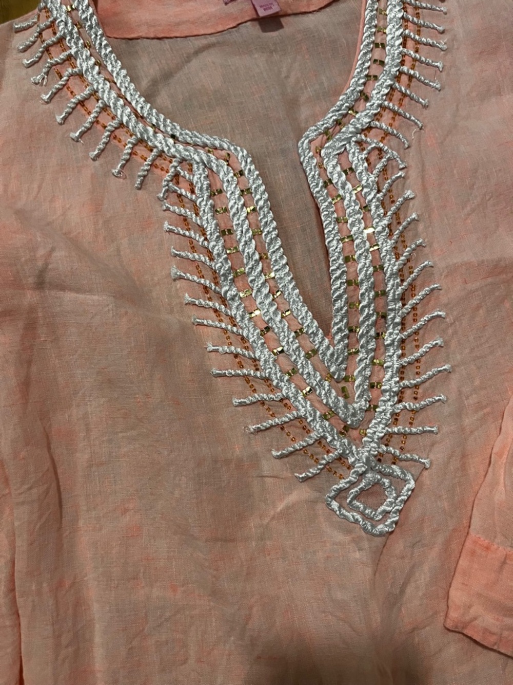 Lilly Pulitzer Pink Embellished V-Neck Top - Picture 2 of 5